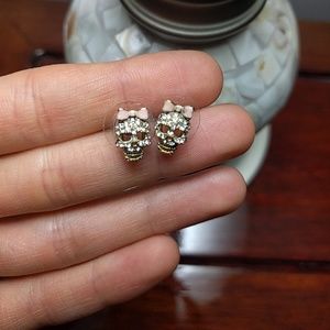 Betsey Johnson Studded Skull Earrings