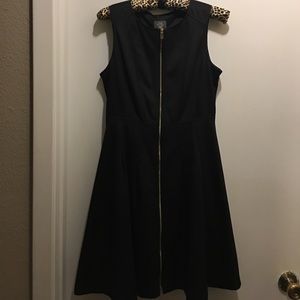 Black Vince Camuto Exposed Zipper Dress.