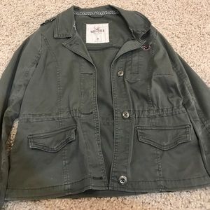 Hollister army green jacket.