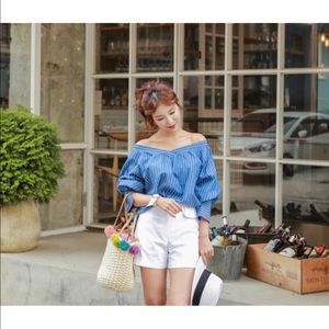 Off-Shoulder Striped Top (NWOT)