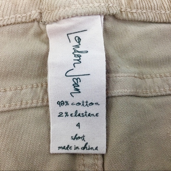 London Jean Size 4 Short Tan Corduroy Skinny Leg - Picture 6 of 7