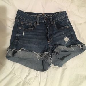 High waisted denim AEO shorts.