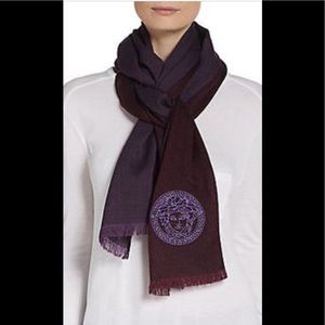 VERSACE  Medusa Bicolored Wool Scarf AUTHENTIC