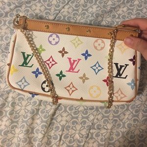 authentic lv muticolored murakami pochette