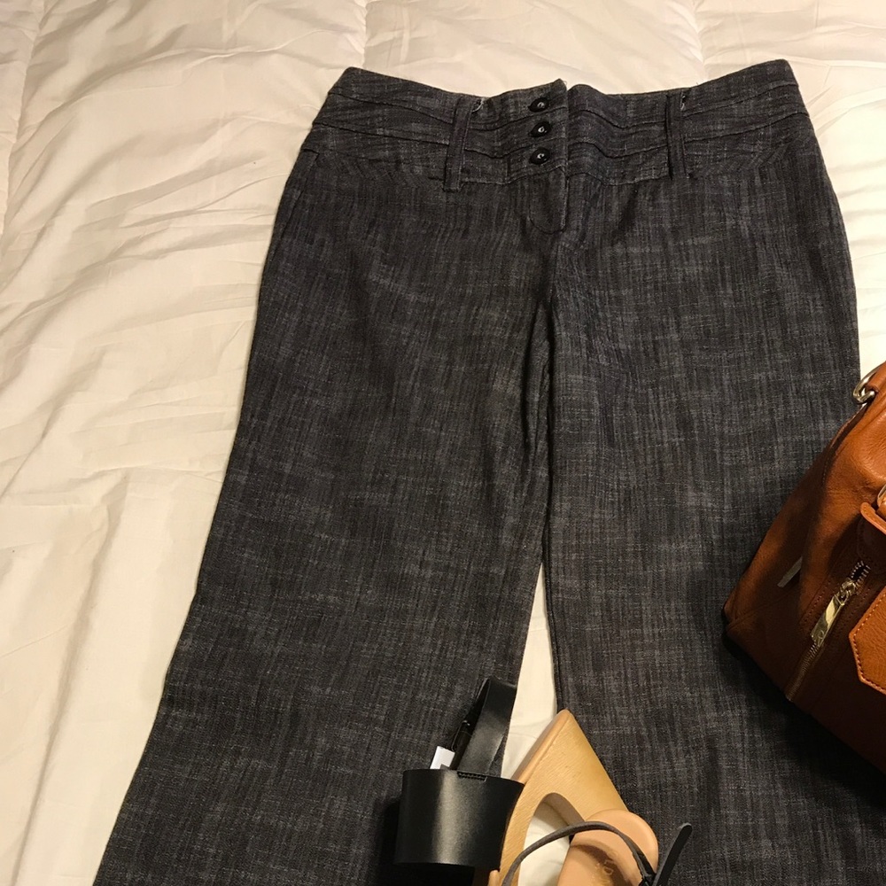 Black Denim Wide Leg Trouser