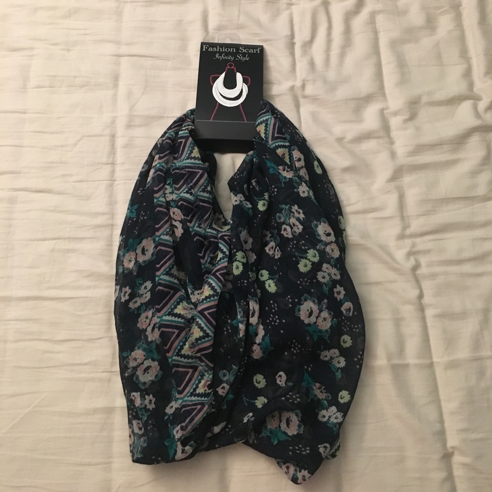 Floral patterned infinity scarf