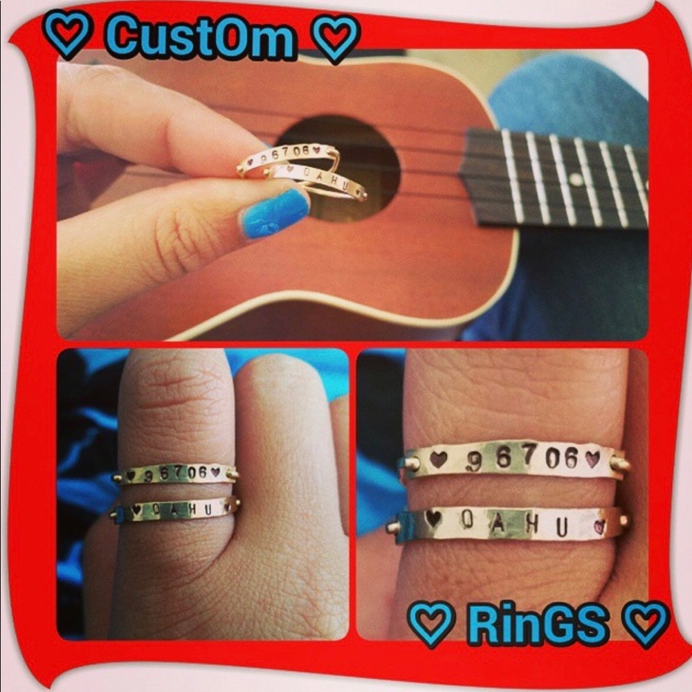 Stackable Gold Ring with custom name