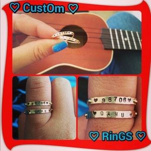 Stackable Gold Ring with custom name