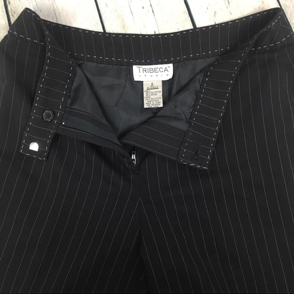Black Sz 6 Pinstripe Tribeca Studio Career Pants - Picture 5 of 8