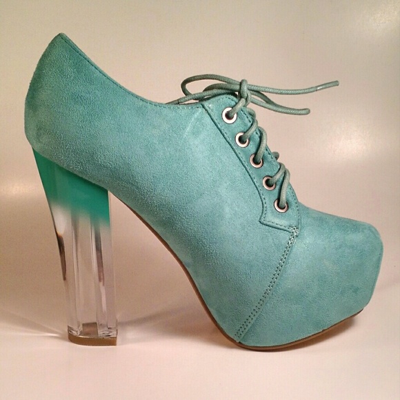 LIGHT BLUE OMBRE HEEL BOOTIES - Picture 2 of 4