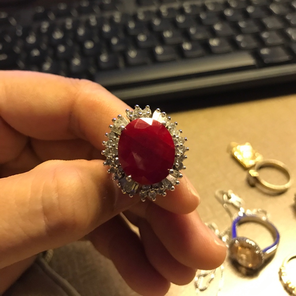 Ruby ring with diamonds
