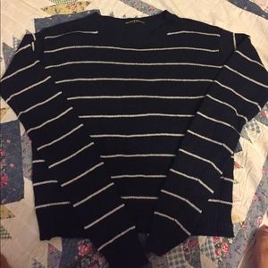 Brandy Melville navy and white striped sweater