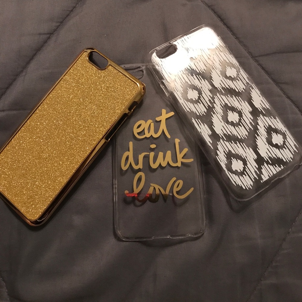 IPhone 6 clear cases one gold sparkles