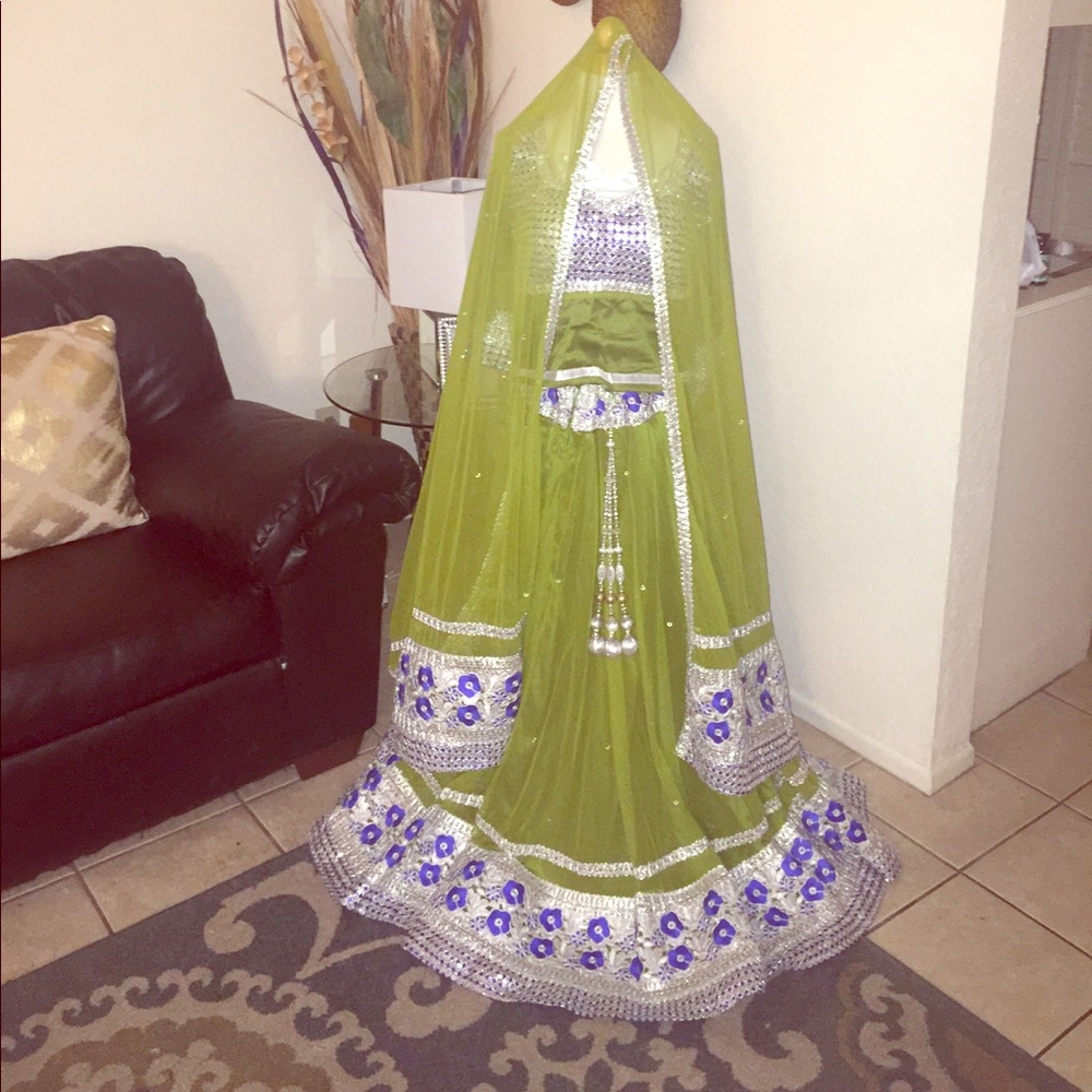 Green Lahenga for mehndi or Sangeet