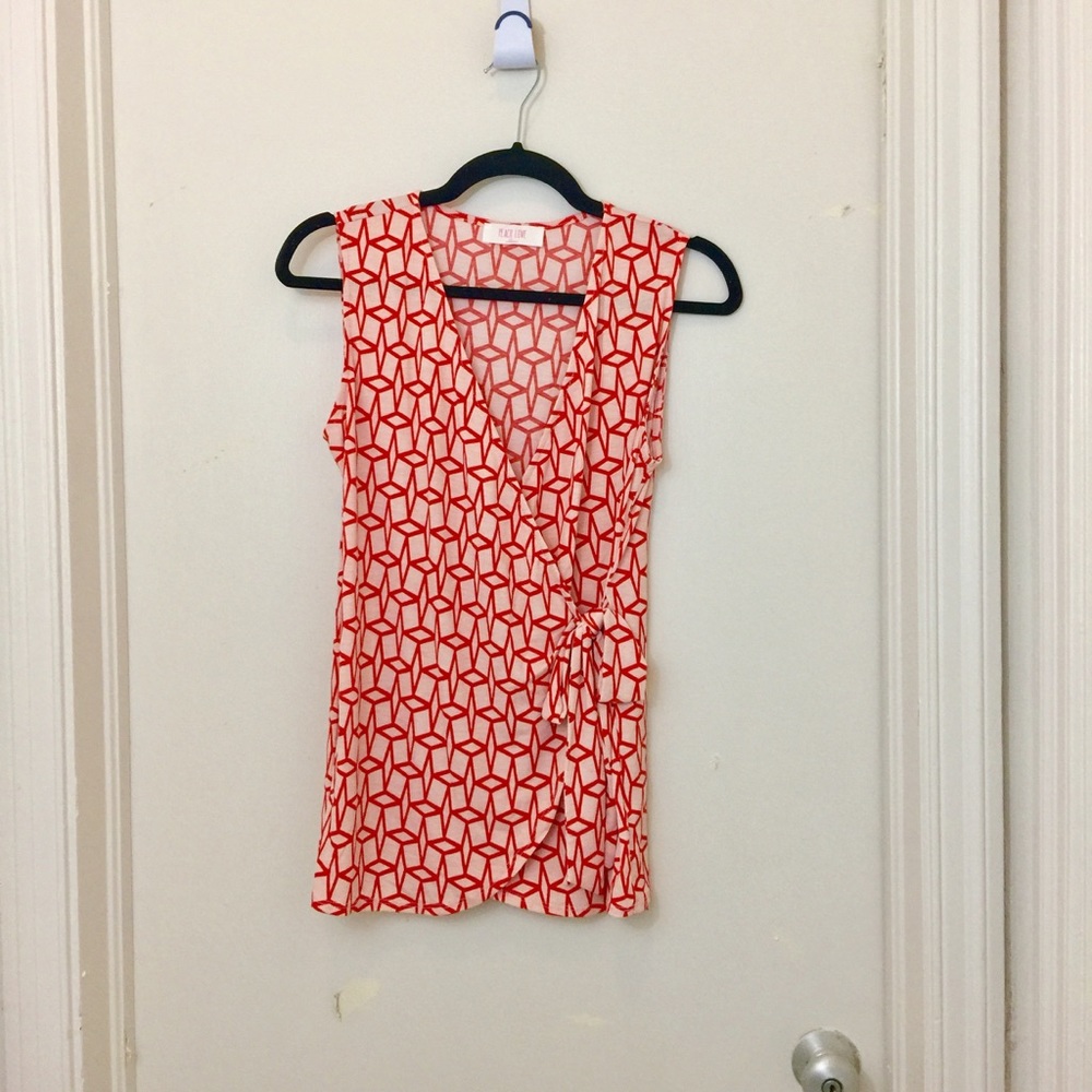 Pink and Red Patterned Blouse