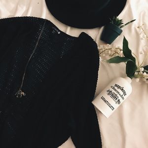 black slouchy knit