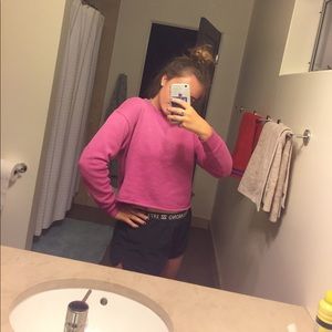 Pink Cropped American Eagle sweatshirt