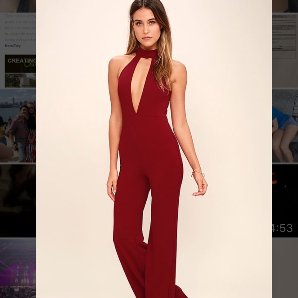 Lulu's Wine  Red Jumpsuit