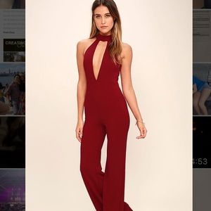 Lulu's Wine  Red Jumpsuit