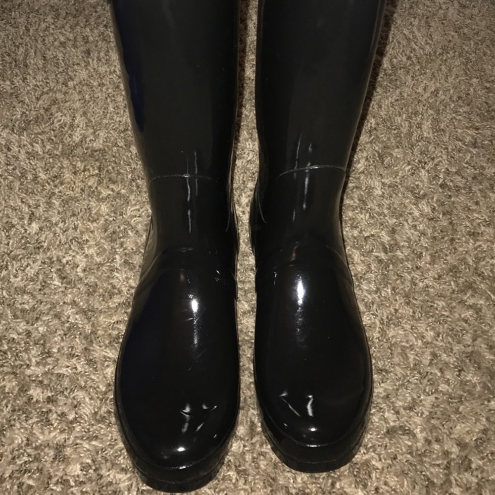 Black rain boots