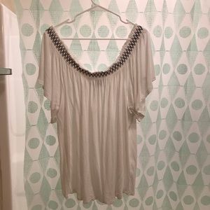 Off the Shoulder Embroidered Top
