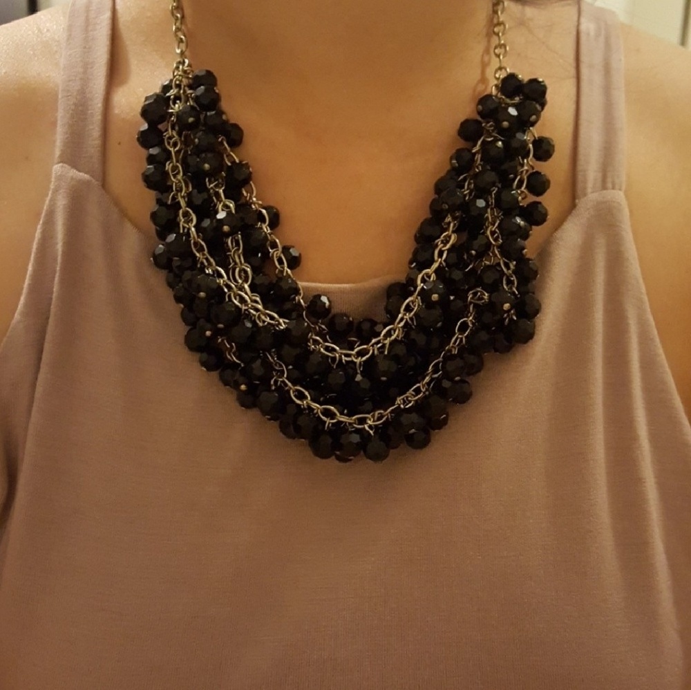 Black Beaded Necklace