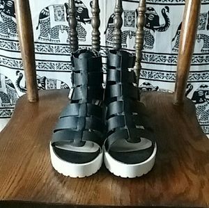 black sandals