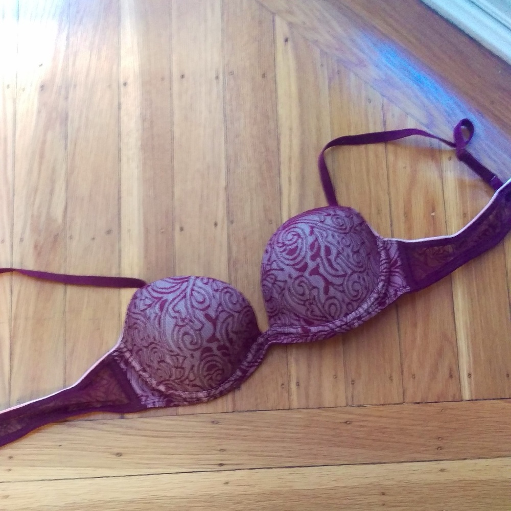 Calvin Klein burgundy lace bra
