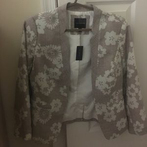 Flower linen blazer