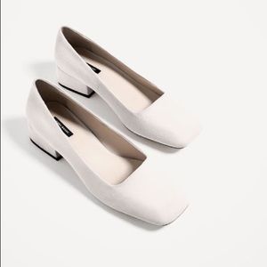 ZARA Block Heel Leather Shoes