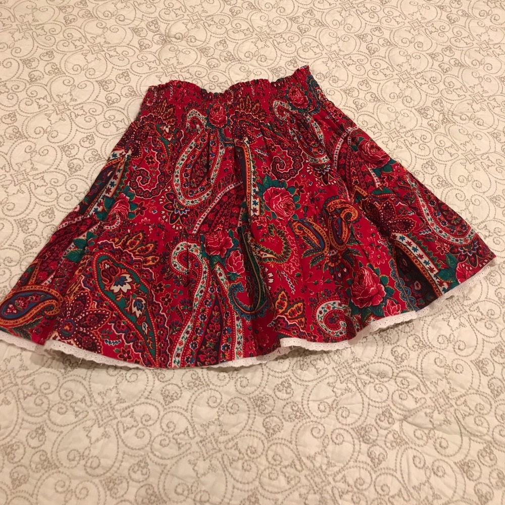 Red paisley skirt