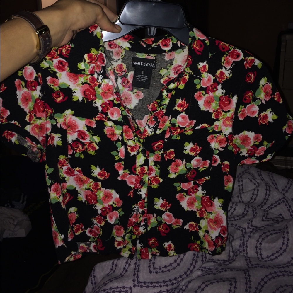 Crop top button down