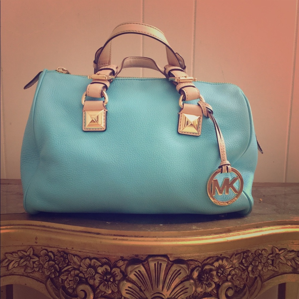 Aqua Blue Michael Kors Medium Grayson Purse