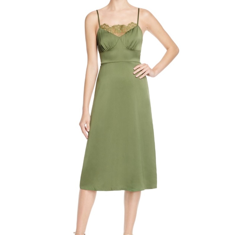 Tracey Reese olive satin dress