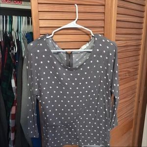 Grey and White Polka Dot Shirt
