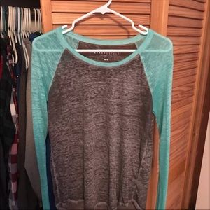 Long Sleeve Grey and Teal