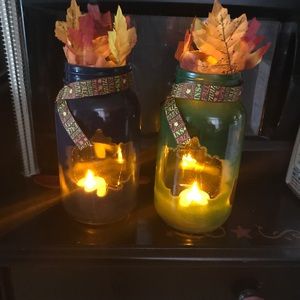 Large fall mason jar set