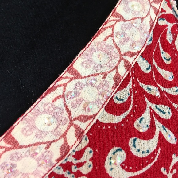 QUIZZ TRENDS Red & White Boho Camisole Top - Picture 4 of 8