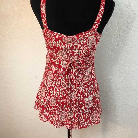 QUIZZ TRENDS Red & White Boho Camisole Top - Picture 7 of 8