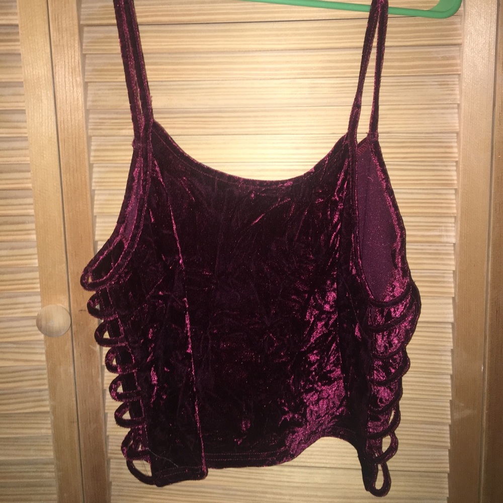 Red Velvet Criss Cross Crop Top