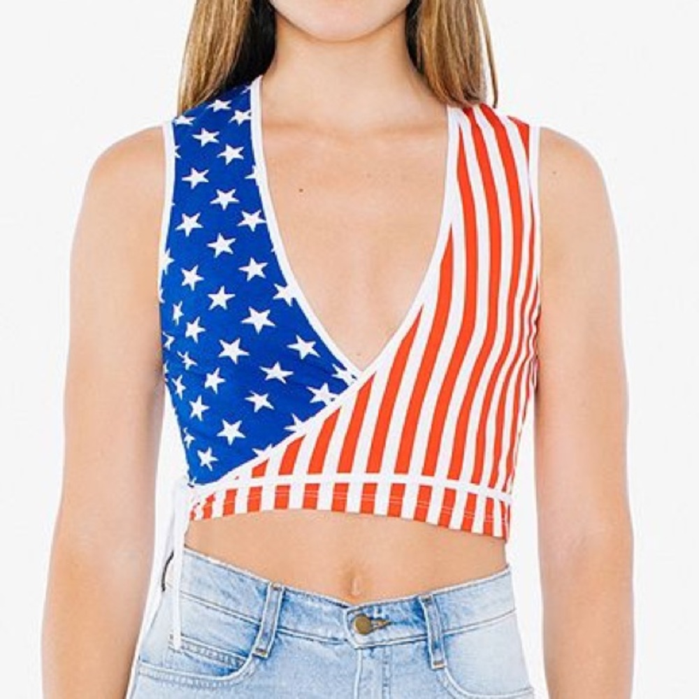 AA American Flag Cross Body Crop Top