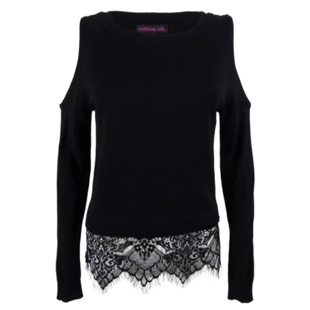 Lace cut out shoulder sweater