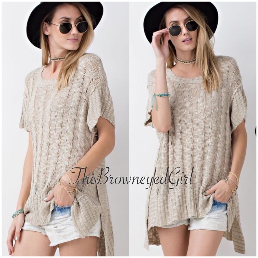 5🌟Oatmeal  Over Sized Textured Sweater