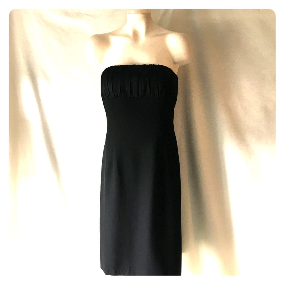 RUTH Silk Cotton Strapless Black Little Black Dres