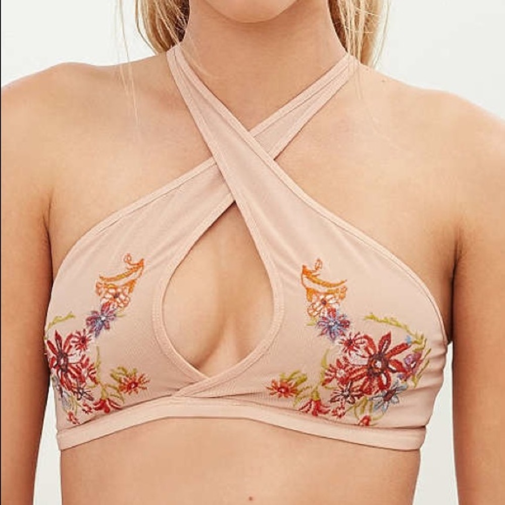 Nude Flower Criss Cross Bralette