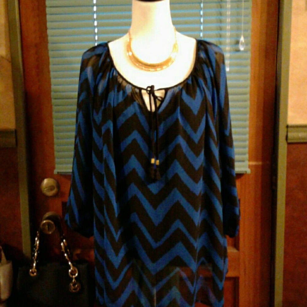 Blue & black striped blouse. Worn once.