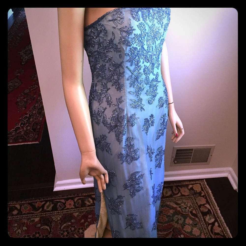 Beaded gown with intricate back details