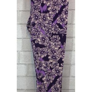 Lularoe Purple Floral OS Leggings New