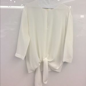 Club Monaco Silk tie-front blouse