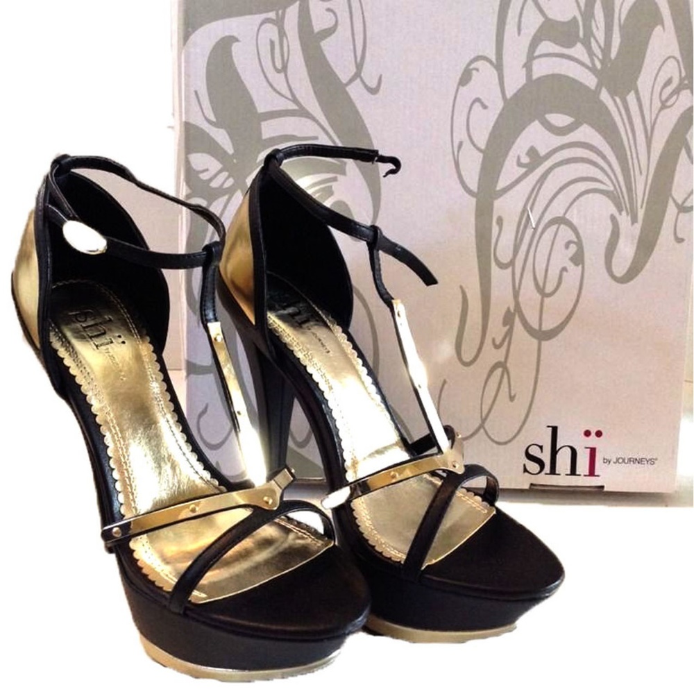 DION GOLD OPEN TOE HEELS